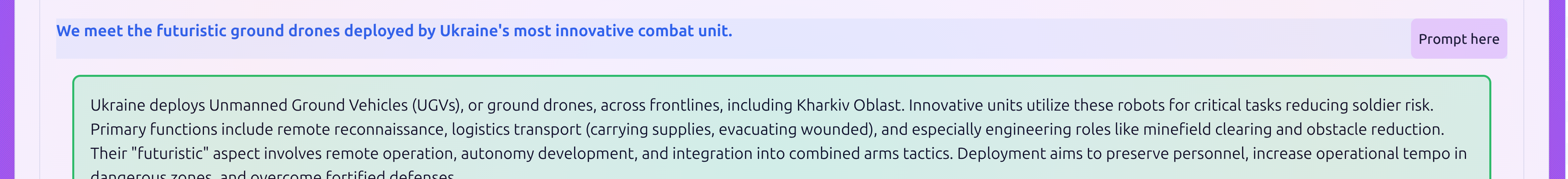 Prompt here feature